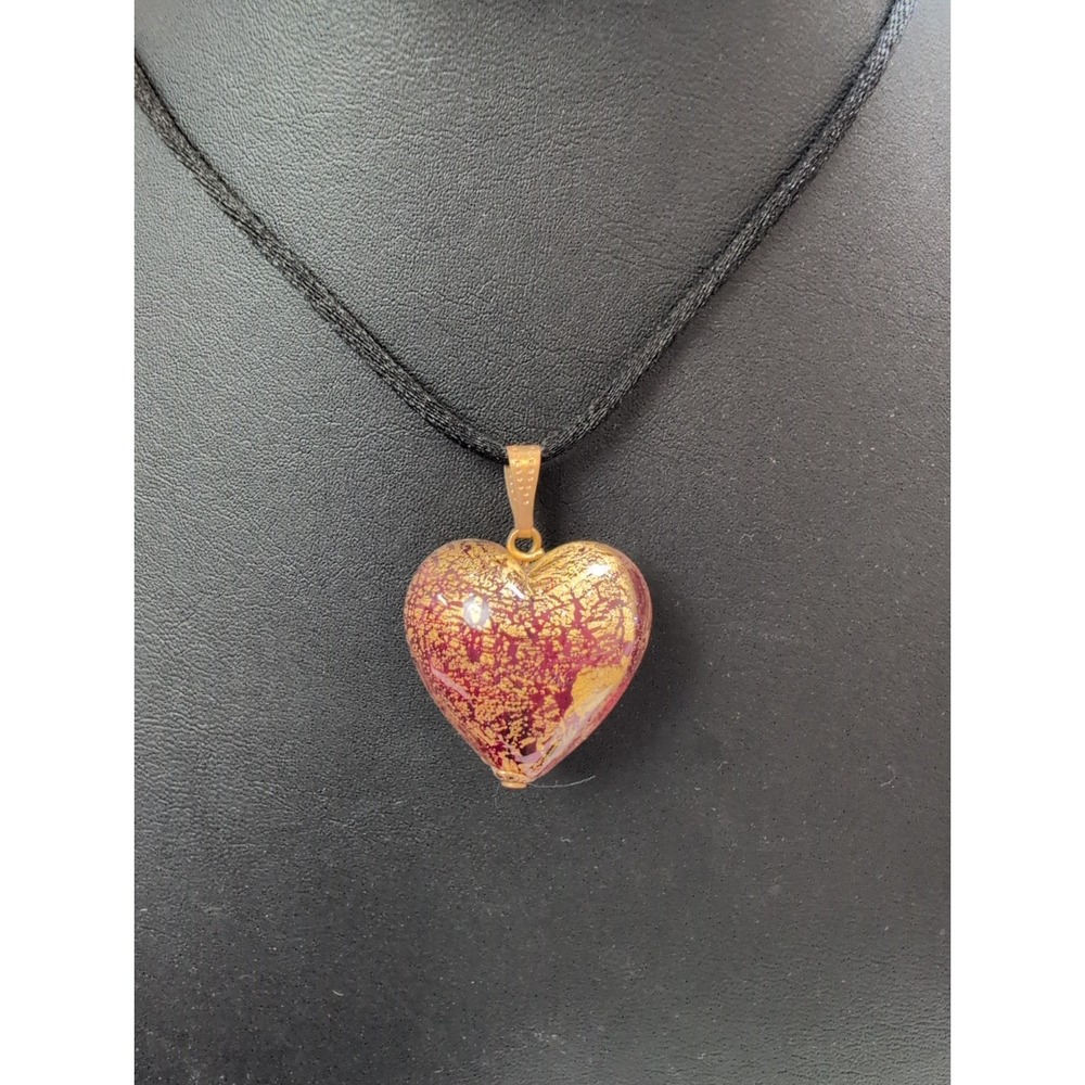 GlassOfVenice Murano Glass Heart Pendant Ca D'Oro - Purple